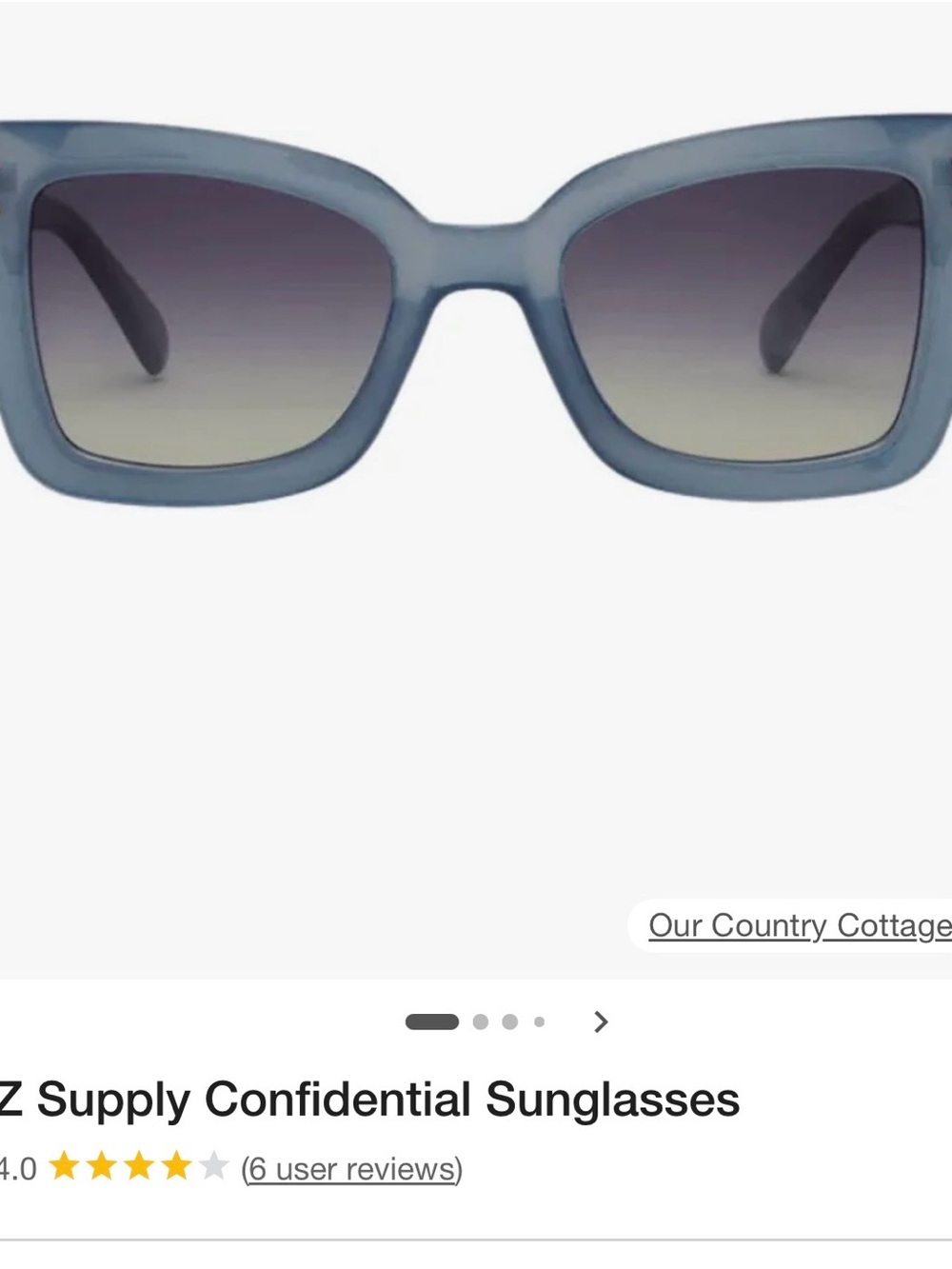 Z Supply Confidential Square Sunglasses in Slate Blue
